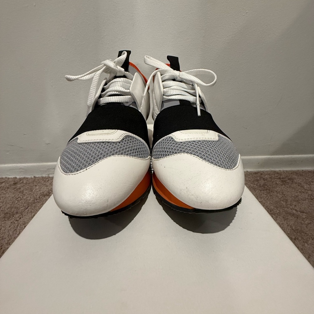 Balenciaga Women’s White and Orange Sneakers - Picture 2 of 8